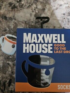 NIB Maxwell House Branded Blue & Orange Boxed Socks